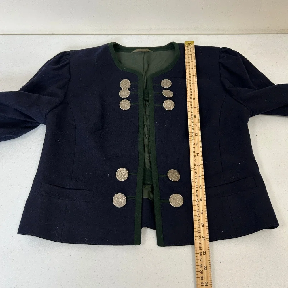 Josef Leichtfried Loden Frey Austrian Wool Skirt Suit Navy Green Trachten 40